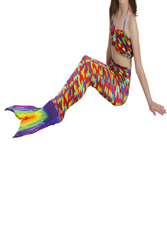 فانسي دريسويل طقم زي حورية البحر من ثلاث قطع من FancyDressWale للبنات - زي تنكري يتضمن تنورة، وجزء علوي وسفلي من البيكيني - مناسب لحفلات أعياد الميلاد والمناسبات ذات الطابع الخاص (غير مناسب للسباحة) - Image 3